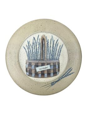 The Hearthside Collection Donna White Lavendar Woven Basket Decorative Plate